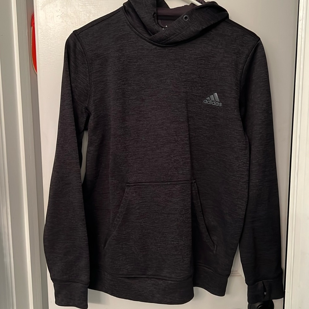 Adidas boys medium (12-14) dark gray hoodie